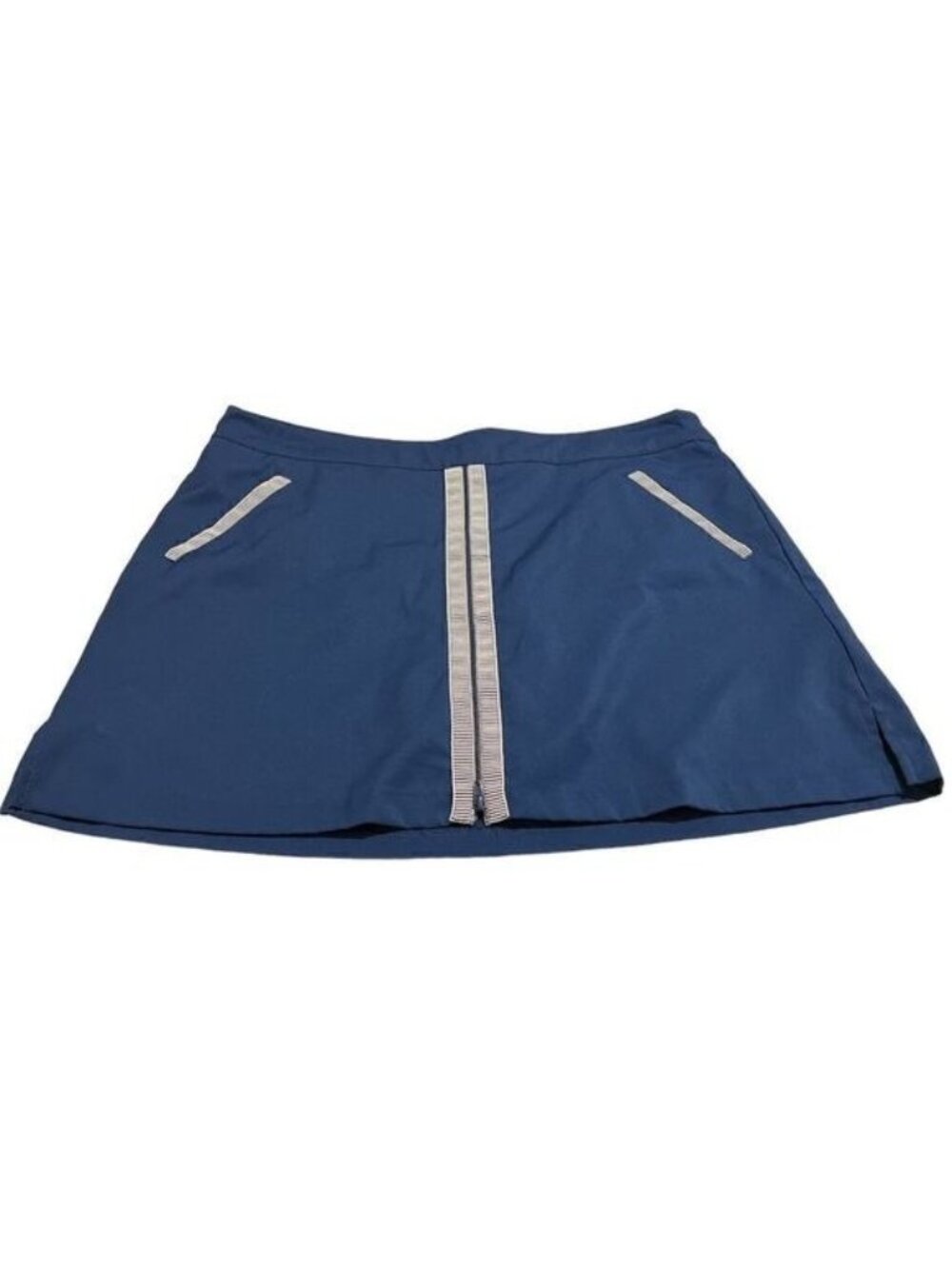 Lady Hagan Navy Blue Bon Voyage Nautical Zipper Golf Skort Size 12